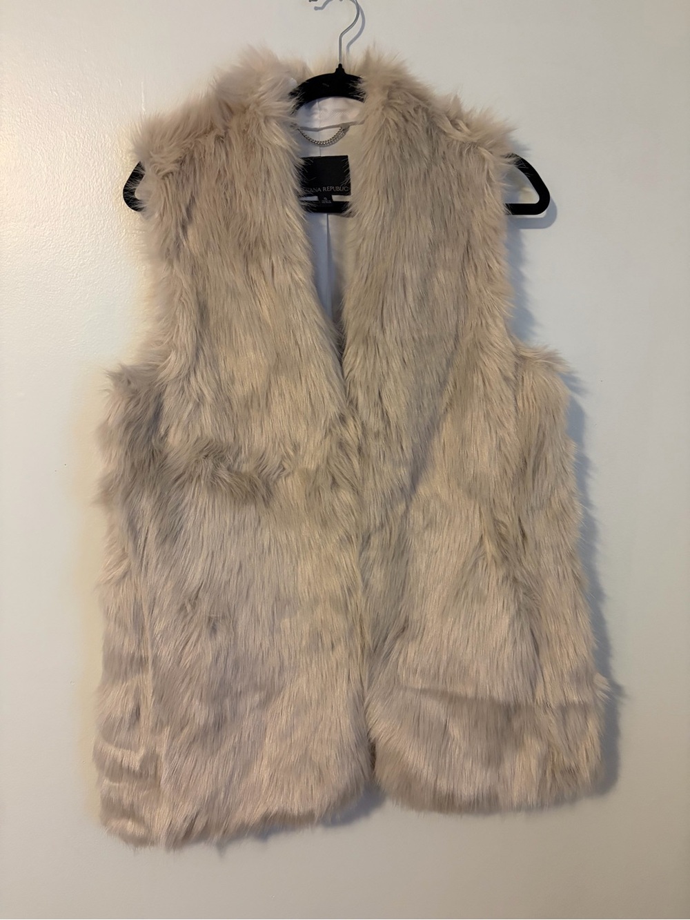 Banana Republic Faux Fur Sleeveless Vest - Light Beige